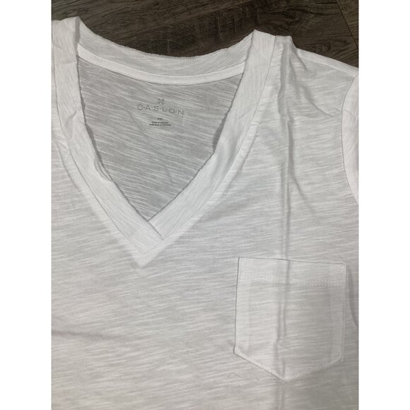 Caslon Womens White V-Neck Pocket T-Shirt XXL Outdoor Casual Wear Relax Fit NWT - Picture 3 of 9